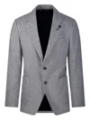 Lardini Checked Blazer In Gray