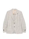 Lardini Checked Blazer In Neutral