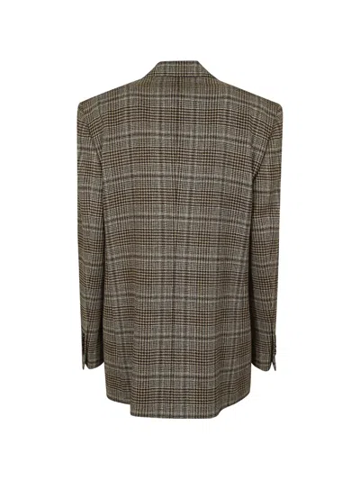 Lardini Checked Double-breasted Blazer In 뉴트럴