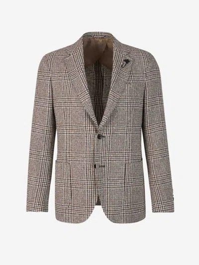 Lardini Brooch-detail Single-breasted Blazer In Beige