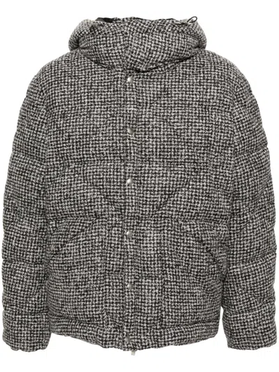 Lardini Checked Padded Jacket In Black