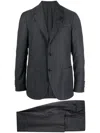 Lardini Checked Peak-lapels Single-breasted Suit In Grey