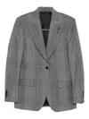 Lardini Checked Single-breasted Blazer In Gray
