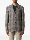 Lardini Checked Single-breasted Blazer In Gray