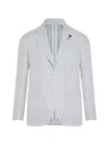 Lardini Checked Single-breasted Blazer In Gray