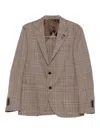 Lardini Checked Single-breasted Blazer In Neutral
