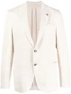 Lardini Checked Single-breasted Blazer In Nude
