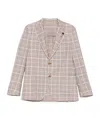 Lardini Checked Single-breasted Jacket In Neutral