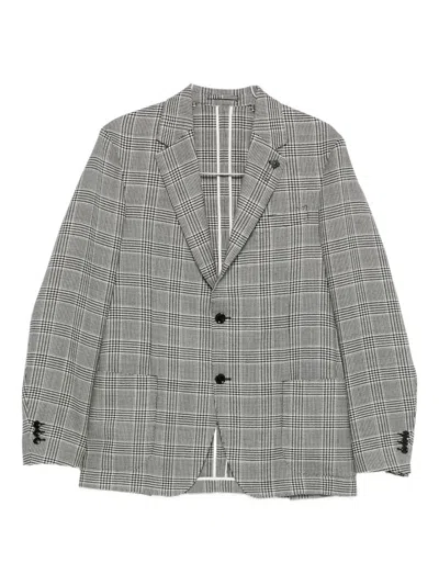 Lardini Checked Two-button Blazer In Multi