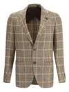 Lardini Checked Two-button Blazer In Neutral