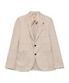 Lardini Checked Two-button Jacket In Neutral