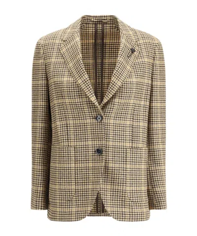 LARDINI CHECKED TWOO-BUTTON BLAZER