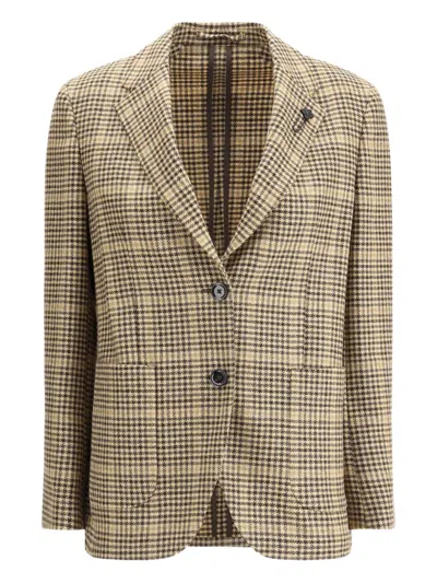 LARDINI CHECKED TWOO-BUTTON BLAZER