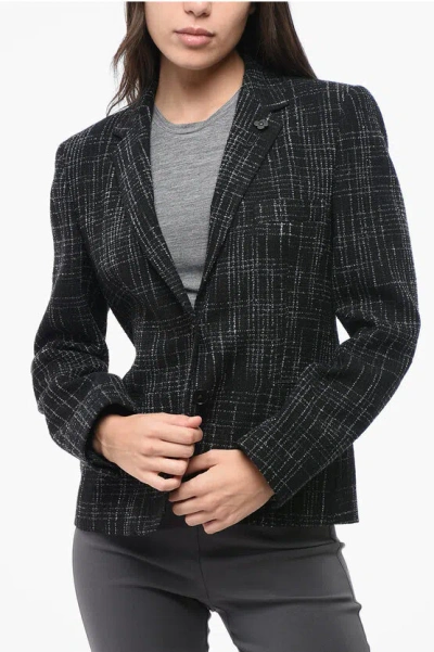 Lardini Checked Virgin Wool 2 Buttons Elis Blazer