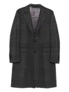 Lardini Checked Wool Coat In Black