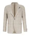 Lardini Checked-pattern Blazer In Black