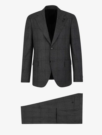 LARDINI LARDINI CHECKERED MOTIF SUIT