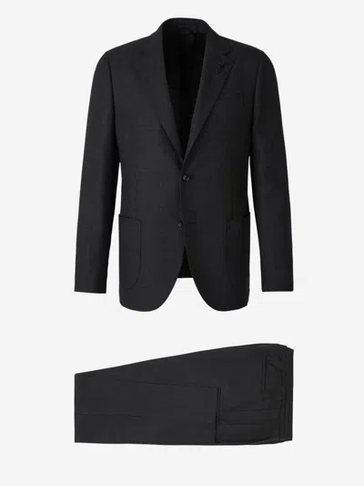 Lardini Checkered Pattern Suit In Black