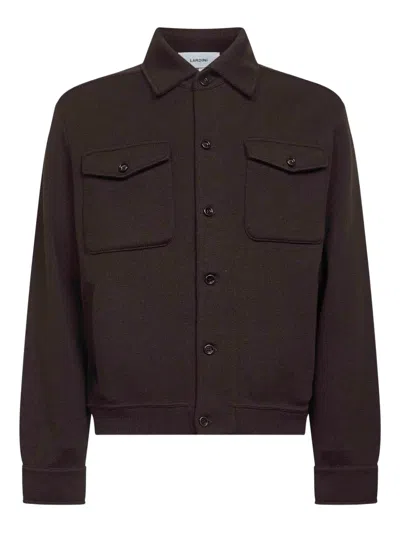 Lardini Chest-pocket Jacket In Brown