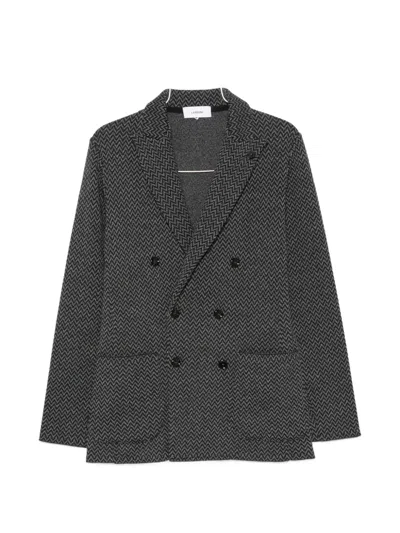 LARDINI CHEVRON DOUBLE-BREASTED JACKET