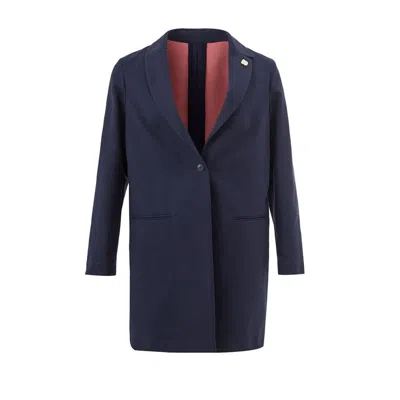 Lardini Chic Blue Cotton Jacket For Sophisticated Style
