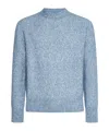 Lardini Light Blue Bouclé-effect Crewneck Sweater <br/> In Blue
