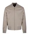 Lardini Classic Bomber Jacket In Pure Virgin Wool In Gray
