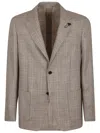 Lardini Classic Check Pattern Tailored Blazer In Brown