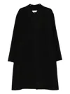 Lardini Collared Wool Coat Featuring Side Pockets In Black