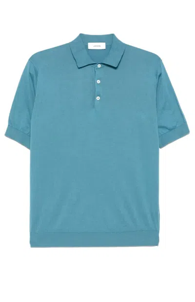 Lardini Classic Cotton Polo Shirt With Timeless Appeal In Blue