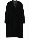 Lardini Classic Double-breasted Coat With Tailored Silhouette In Black