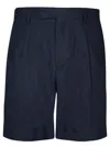 Lardini Classic Linen Bermuda Shorts With Single Pleat And Side Pockets