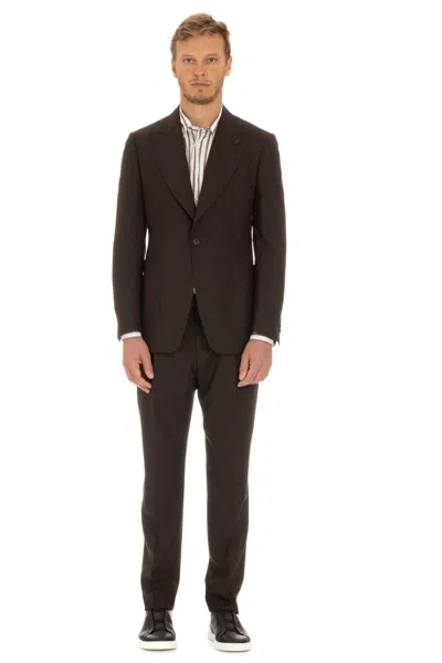 Lardini Revers Lancia Wool Jacket In Brown
