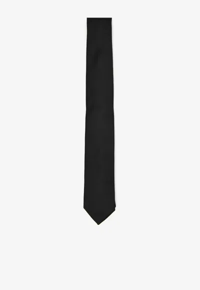 Lardini Classic Silk Tie In Black