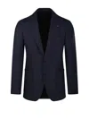 Lardini Classic Tailored Black Blazer In Blue