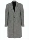 Lardini Herringbone Button-up Coat In Multi