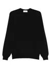 Lardini Classic Virgin Wool Crew Neck Sweater In Black