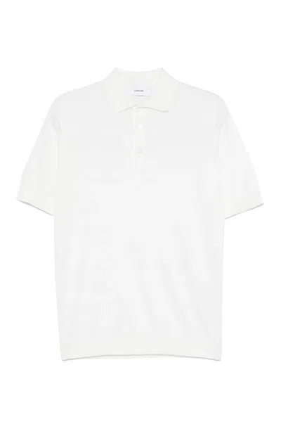 Lardini Classic White Polo Shirt With Traditional Collar