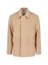 Lardini Classic Wool Jacket With Front Zip And Button Closure In Nude