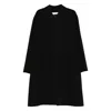 Lardini Collared Wool Coat Featuring Side Pockets In Black