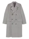 Lardini Double-breasted Wool Coat In Gray