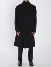 Lardini Virgin Wool Long Coat Pockets In Black