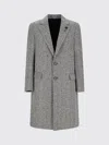 Lardini Herringbone Button-up Coat In Black