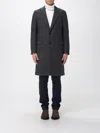 Lardini Checked Wool Coat In Gray