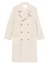Lardini Double-breasted Wool Coat In Neutral
