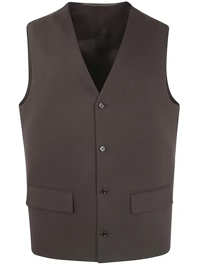 Lardini Man V-neck Sleeveless Tailored Front Pockets In Brown