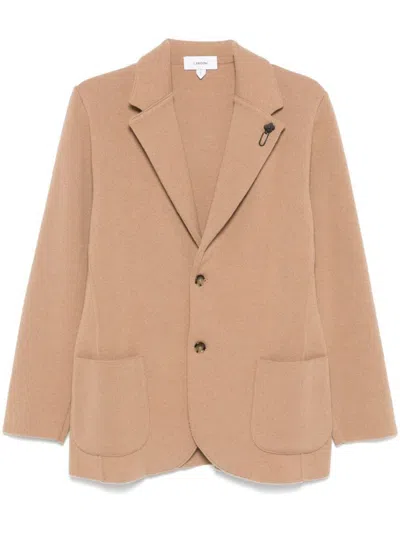 Lardini Sophisticated Single-breasted Blazer Rear Vents In Neutrals