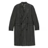 Lardini Peak Lapels Double-breasted Long Coat In Black