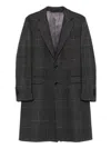 Lardini Checked Wool Coat In Black