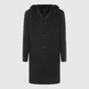 Lardini Hooded Button-down Coat In Black
